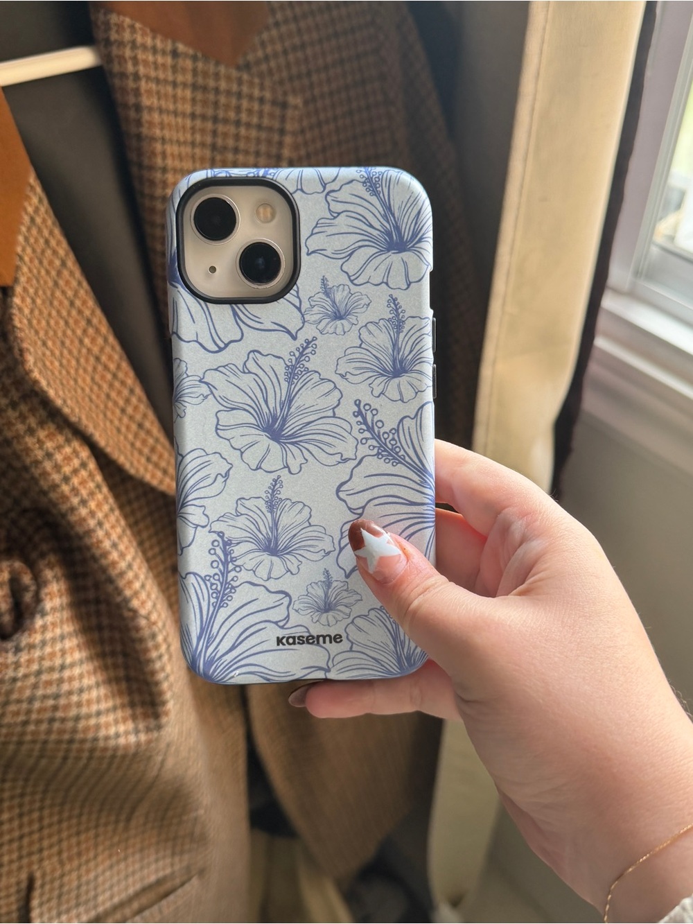 Kaseme Blue Floral Hibiscus Protective iPhone Case